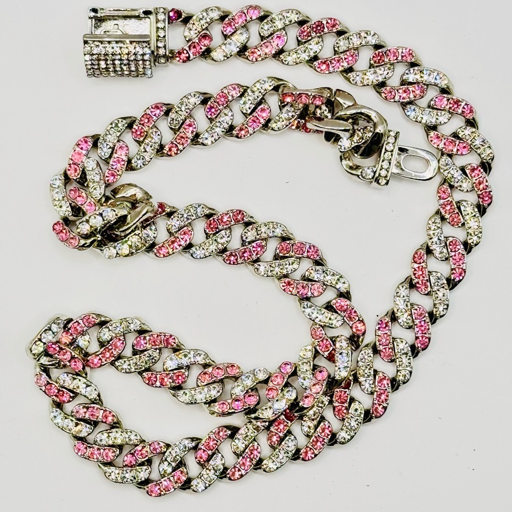 AKIRA Pink and Silver Chain Necklace